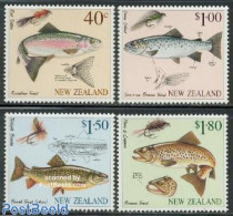 New Zealand 1997 Fly Fishing 4v, Mint NH, Nature - Fish - Fishing - Nuevos