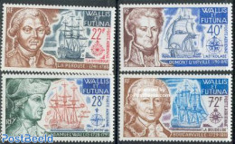 Wallis & Futuna 1973 Explorers 4v, Mint NH, History - Transport - Explorers - Ships And Boats - Onderzoekers