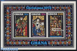 Ghana 1972 Christmas S/s, Mint NH, Religion - Christmas - Art - Stained Glass And Windows - Weihnachten