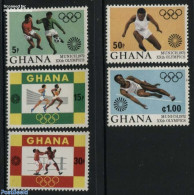 Ghana 1972 Olympic Games 5v, Mint NH, Sport - Athletics - Boxing - Football - Olympic Games - Atletiek