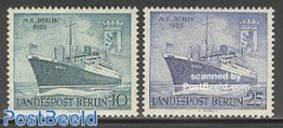 Germany, Berlin 1955 M.S. Berlin 2v, Mint NH, Transport - Ships And Boats - Ungebraucht