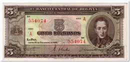 BOLIVIA,5 BOLIVIANOS,L.1945,P.138a,XF+ - Bolivië