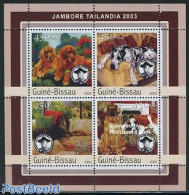 Guinea Bissau 2003 Scouting, Dogs 4v M/s, Mint NH, Nature - Sport - Dogs - Scouting - Guinée-Bissau