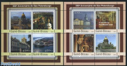 Guinea Bissau 2003 300 Years St Petersburg 8v (2 M/ss), Mint NH, Religion - Churches, Temples, Mosques, Synagogues - A.. - Iglesias Y Catedrales