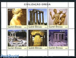 Guinea Bissau 2003 Greek Civilisation 6v M/s, Mint NH, History - Archaeology - Art - Sculpture - Archeologie