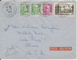 France Air Mail Cover Sent To USA Paris 10-2-1949 - 1927-1959 Covers & Documents