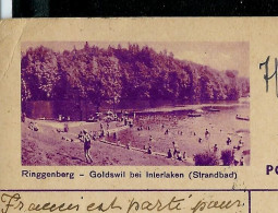Carte Illustrée Obl. N° 139 - 0162 ( Ringgenberg - Goldswil Bei Interlaken (Strandbad) Obl. Avenches - 12/02/1940 - Enteros Postales
