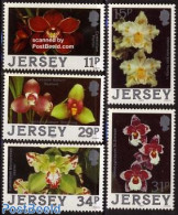 Jersey 1988 Orchids 5v, Mint NH, Nature - Flowers & Plants - Orchids - Jersey