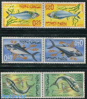 Morocco 1967 Fish 3v Tete Beche Pairs, Mint NH, Nature - Fish - Fische