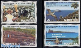 Mauritius 1985 World Tourism Organisation 4v, Mint NH, History - Nature - Various - Geology - Birds - Tourism - Mauricio (1968-...)