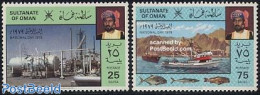 Oman 1979 National Day 2v, Mint NH, Nature - Science - Transport - Fish - Fishing - Chemistry & Chemists - Ships And B.. - Vissen