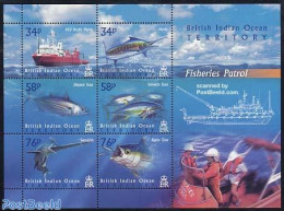 British Indian Ocean 2004 Fisheries Patrol 6v M/s, Mint NH, Nature - Transport - Fish - Fishing - Ships And Boats - Fishes