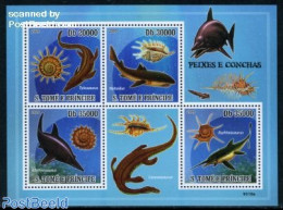 Sao Tome/Principe 2009 Fish & Shells 4v M/s, Mint NH, Nature - Fish - Prehistoric Animals - Shells & Crustaceans - Vissen