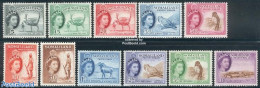 British Somalia 1953 Definitives 11v, Unused (hinged), Nature - Animals (others & Mixed) - Birds - Birds Of Prey - Cam.. - Castles