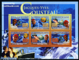 Guinea, Republic 2007 J.Y. Cousteau 6v M/s, Mint NH, History - Nature - Transport - Explorers - Fish - Ships And Boats - Erforscher