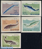 Korea, North 1966 Fish 5v Imperforated, Mint NH, Nature - Fish - Fishes