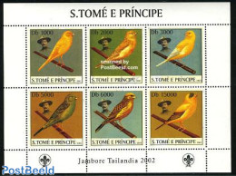 Sao Tome/Principe 2003 Birds, Scouting 6v M/s, Mint NH, Nature - Sport - Birds - Scouting - Sao Tome Et Principe