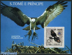 Sao Tome/Principe 2003 Birds Of Prey (Rotary/Lions) S/s, Mint NH, Nature - Various - Birds - Birds Of Prey - Lions Clu.. - Rotary, Club Leones