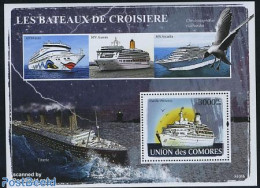 Comoros 2008 Cruise Ships S/s, Mint NH, Nature - Transport - Birds - Ships And Boats - Ships