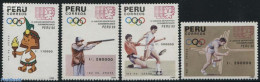 Peru 1990 South American Games 4v, Mint NH, Sport - Athletics - Football - Shooting Sports - Sport (other And Mixed) - Atletiek
