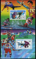 Djibouti 1984 Olympic Winter Games 2 S/s Imperforated, Mint NH, Sport - Transport - (Bob) Sleigh Sports - Ice Hockey -.. - Hiver