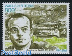 Wallis & Futuna 1994 A. De Saint Exupery 1v, Mint NH, Transport - Aircraft & Aviation - Art - Authors - De Saint-Exupery - Vliegtuigen