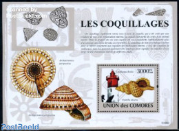 Comoros 2009 Lighthouses & Shells S/s, Mint NH, Nature - Various - Shells & Crustaceans - Lighthouses & Safety At Sea - Marine Life