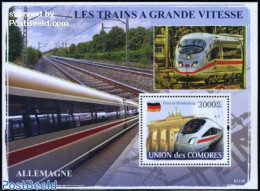 Comoros 2008 High Speed Trains, Germany S/s, Mint NH, Transport - Railways - Trains