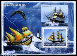 Comoros 2008 Sailing Ships S/s, Mint NH, Transport - Various - Ships And Boats - Lighthouses & Safety At Sea - Bateaux