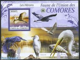 Comoros 2009 Heron S/s, Mint NH, Nature - Birds - Comores (1975-...)