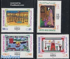 United Arab Emirates 1993 National Day 4v, Mint NH, Transport - Ships And Boats - Art - Children Drawings - Barcos