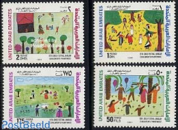 United Arab Emirates 1994 Children Drawings 4v, Mint NH, Art - Children Drawings - Other & Unclassified