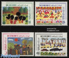 United Arab Emirates 1995 Children Drawings 4v, Mint NH, Art - Children Drawings - Andere & Zonder Classificatie