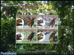 Papua New Guinea 2009 Bats 4v M/s, Mint NH, Nature - Animals (others & Mixed) - Bats - Papua New Guinea