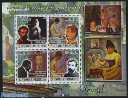 Sao Tome/Principe 2008 Georges Pierre Seurat Paintings 4v M/s, Mint NH, Art - Modern Art (1850-present) - Nude Paintin.. - São Tomé Und Príncipe