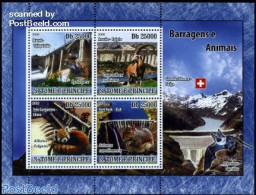 Sao Tome/Principe 2008 Animals, Dams 4v M/s, Mint NH, Nature - Animals (others & Mixed) - Cat Family - Water, Dams & F.. - Sao Tome Et Principe