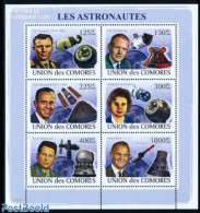 Comoros 2008 Astronauts 6v M/s, Mint NH, Transport - Space Exploration - Comores (1975-...)