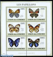 Comoros 2009 Butterflies 6v M/s, Mint NH, Nature - Butterflies - Komoren (1975-...)