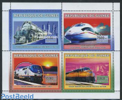 Guinea, Republic 2006 American Railways 4v M/s, Mint NH, Transport - Railways - Eisenbahnen