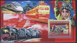 Guinea, Republic 2006 Locomotive Nao Zedong S/s, Mint NH, Transport - Railways - Trains