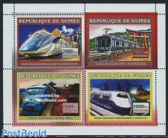 Guinea, Republic 2006 Japanese Railways 4v M/s, Mint NH, Transport - Railways - Eisenbahnen