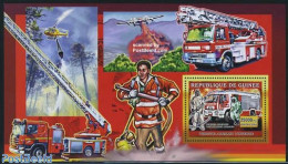 Guinea, Republic 2006 Fire Engines S/s, Mint NH, Transport - Automobiles - Fire Fighters & Prevention - Cars