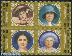 Marshall Islands 2002 Queen Mother 4v [+], Mint NH, History - Kings & Queens (Royalty) - Familles Royales