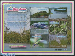 Nicaragua 2012 Rio San Juan 6v M/s, Mint NH, Nature - Animals (others & Mixed) - Birds - Crocodiles - Reptiles - Nicaragua