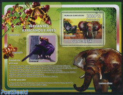 Guinea Bissau 2008 Elephants & Birds S/s, Mint NH, Nature - Birds - Elephants - Guinée-Bissau