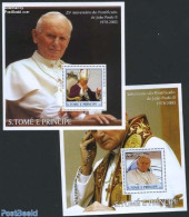 Sao Tome/Principe 2003 Pope John Paul II 2 S/s, Mint NH, Religion - Pope - Religion - Pausen