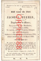 Herman Jacobus Wed Van De Moere 1784-1849, Burgemeester Moerkerke - Décès