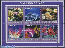 Mozambique 2002 Corals 6v M/s, Mint NH, Nature - Mozambique