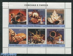 Guinea Bissau 2004 Shells & Lighthouses 6v M/s, Mint NH, Nature - Various - Shells & Crustaceans - Lighthouses & Safet.. - Vie Marine