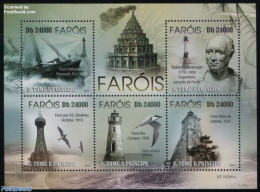 Sao Tome/Principe 2010 Birds & Lighthouses 5v M/s, Mint NH, Nature - Various - Birds - Lighthouses & Safety At Sea - Faros
